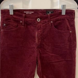 Velvet maroon skinny jeans